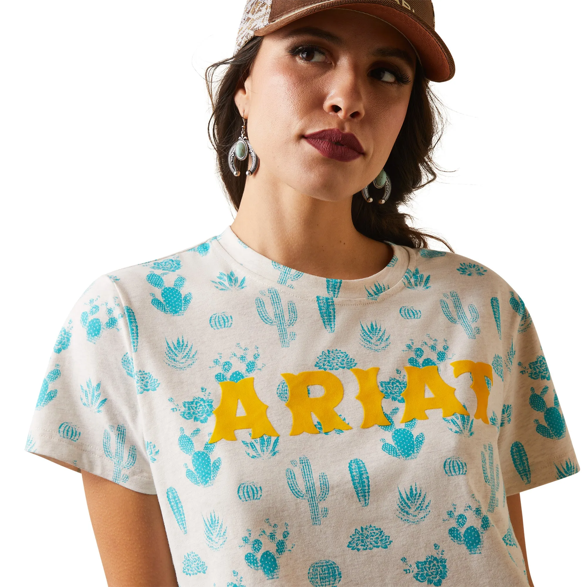 Ariat® Ladies R.E.A.L Cactus Garden White T-Shirt 10043686