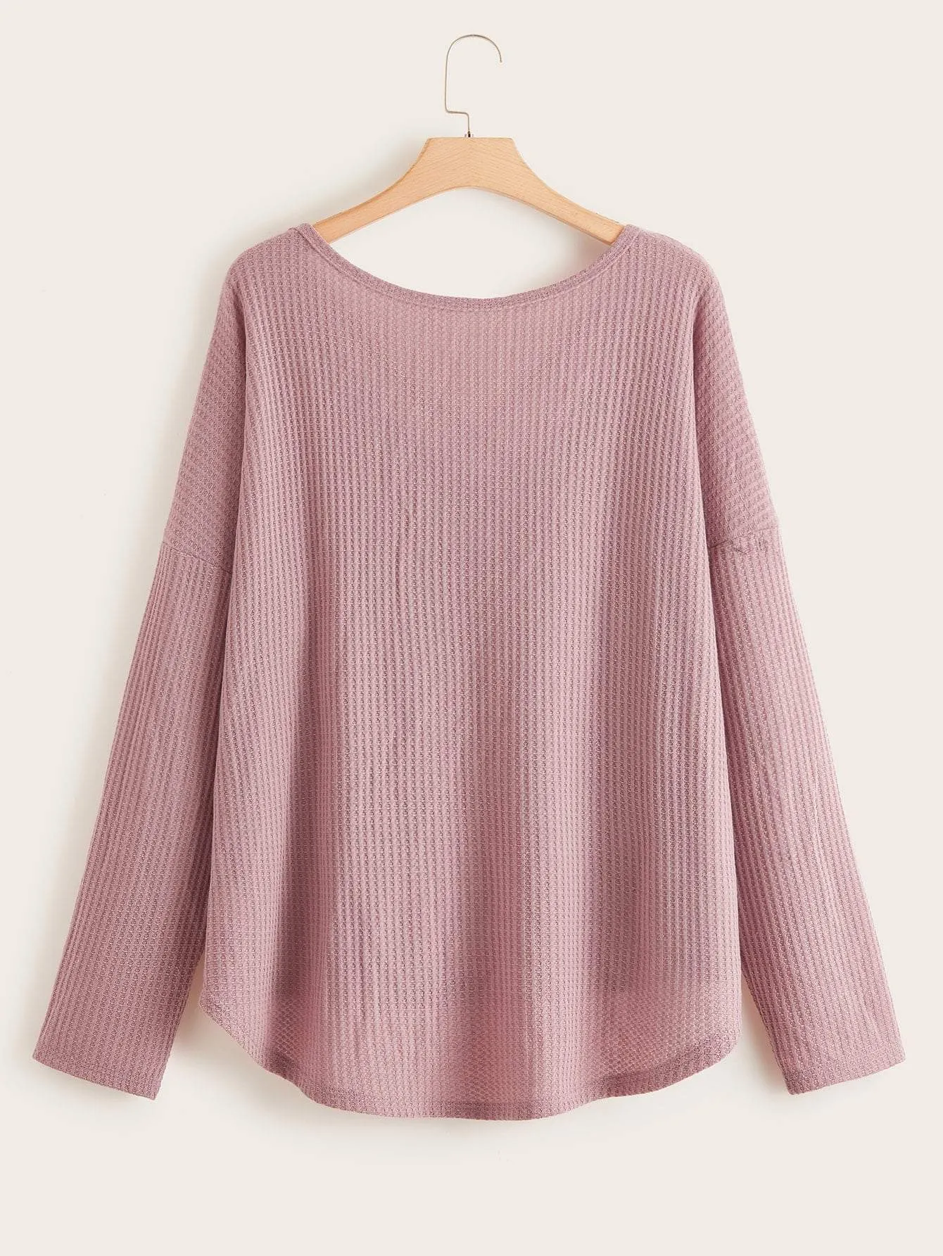 Criss Cross Dip Hem Ribbed Tee