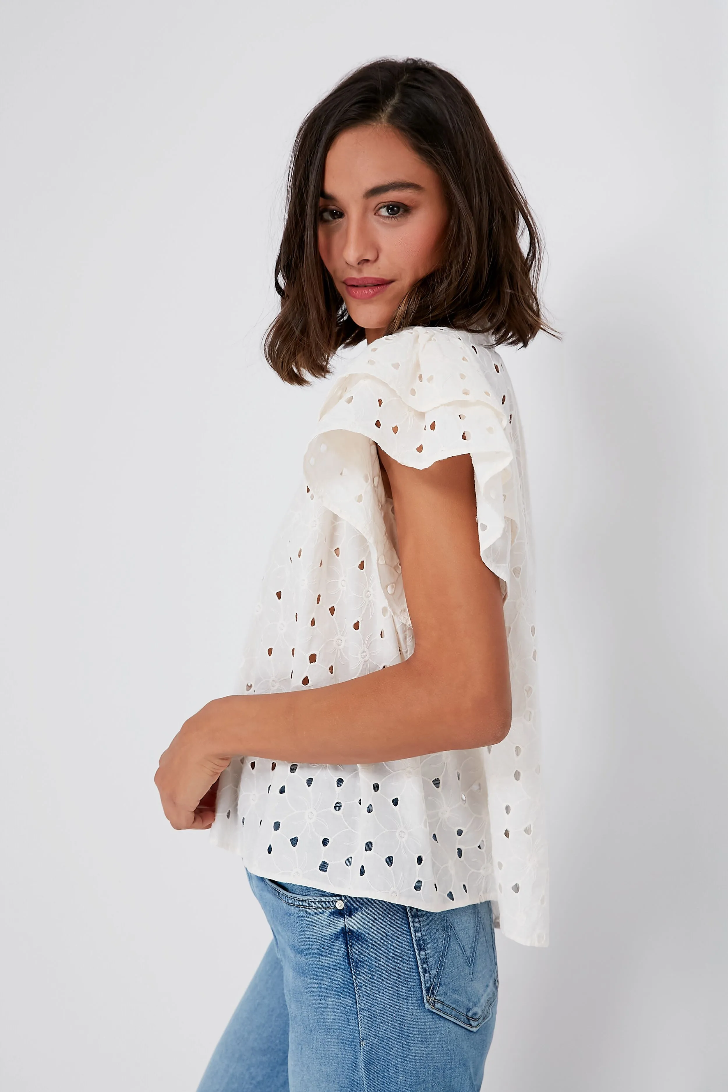 Daisy Eyelet Clover Blouse