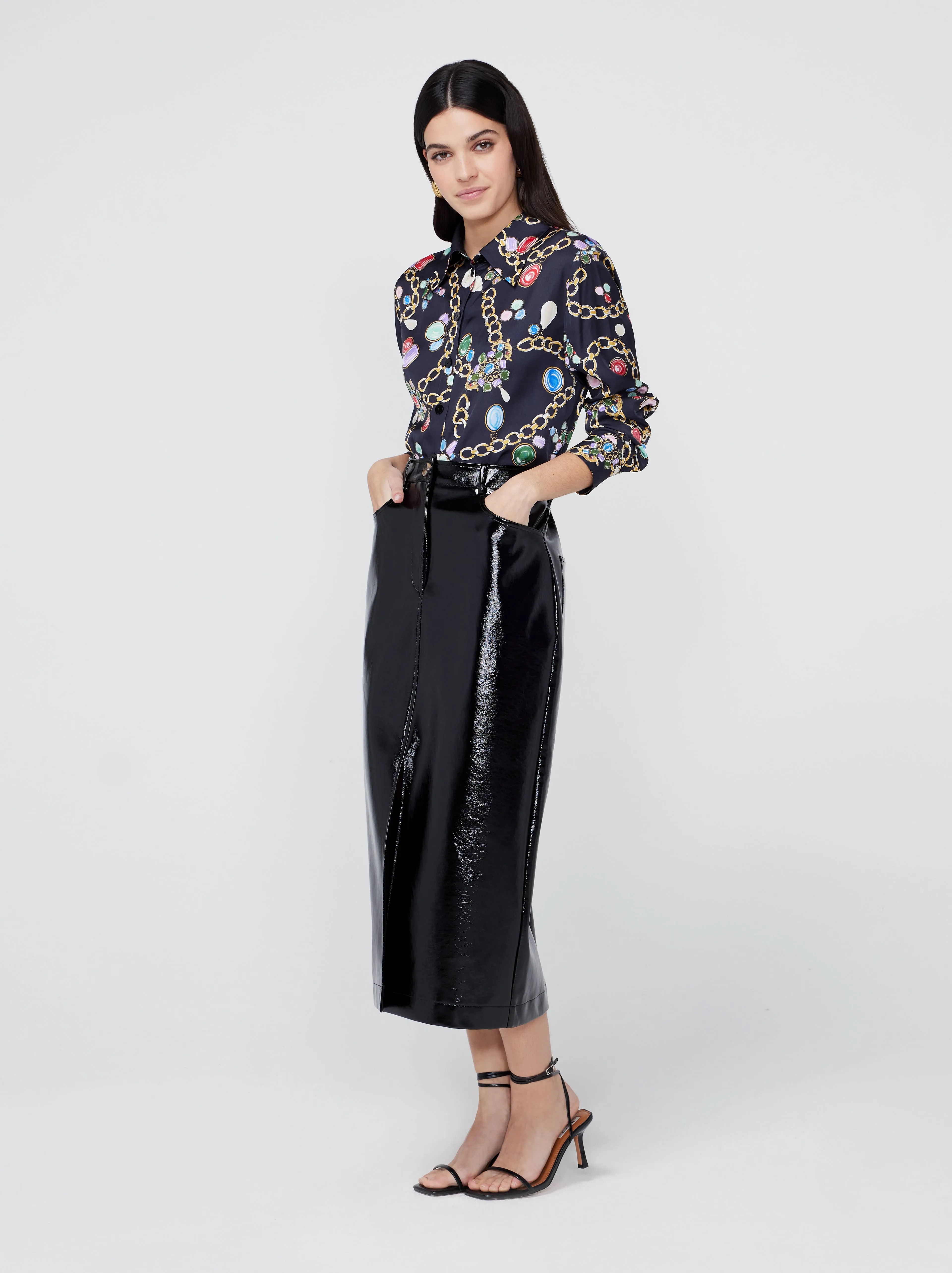 Penny Black Vinyl Skirt