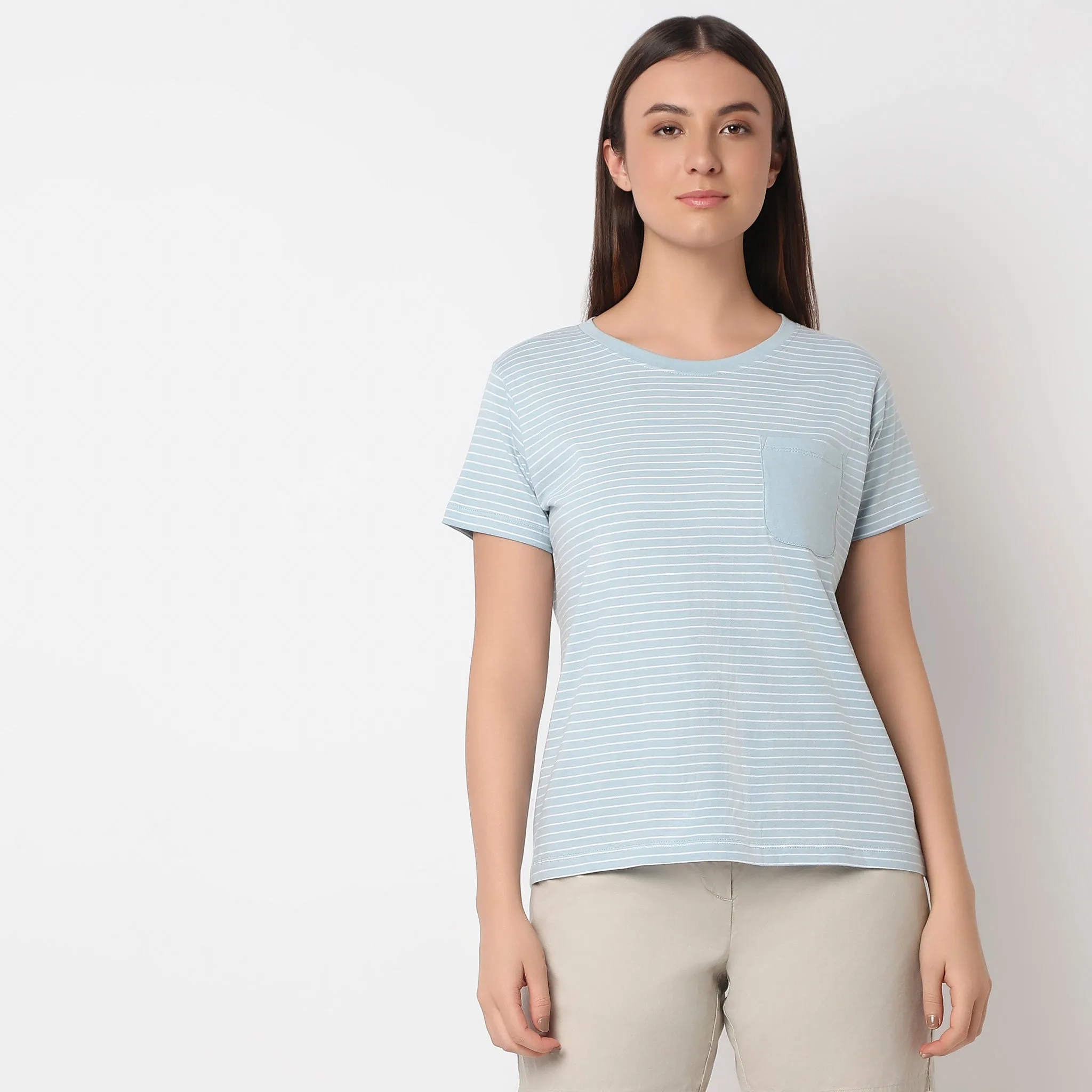 Regular Fit Striped Lounge Top
