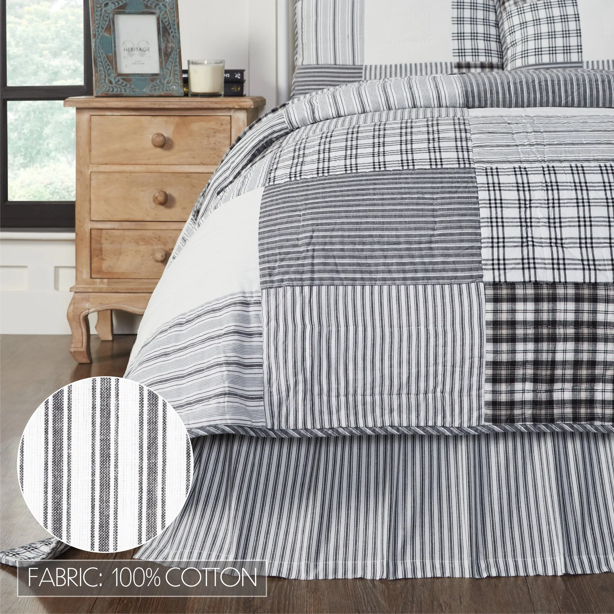 Sawyer Mill Ticking Stripe Bed Skirt