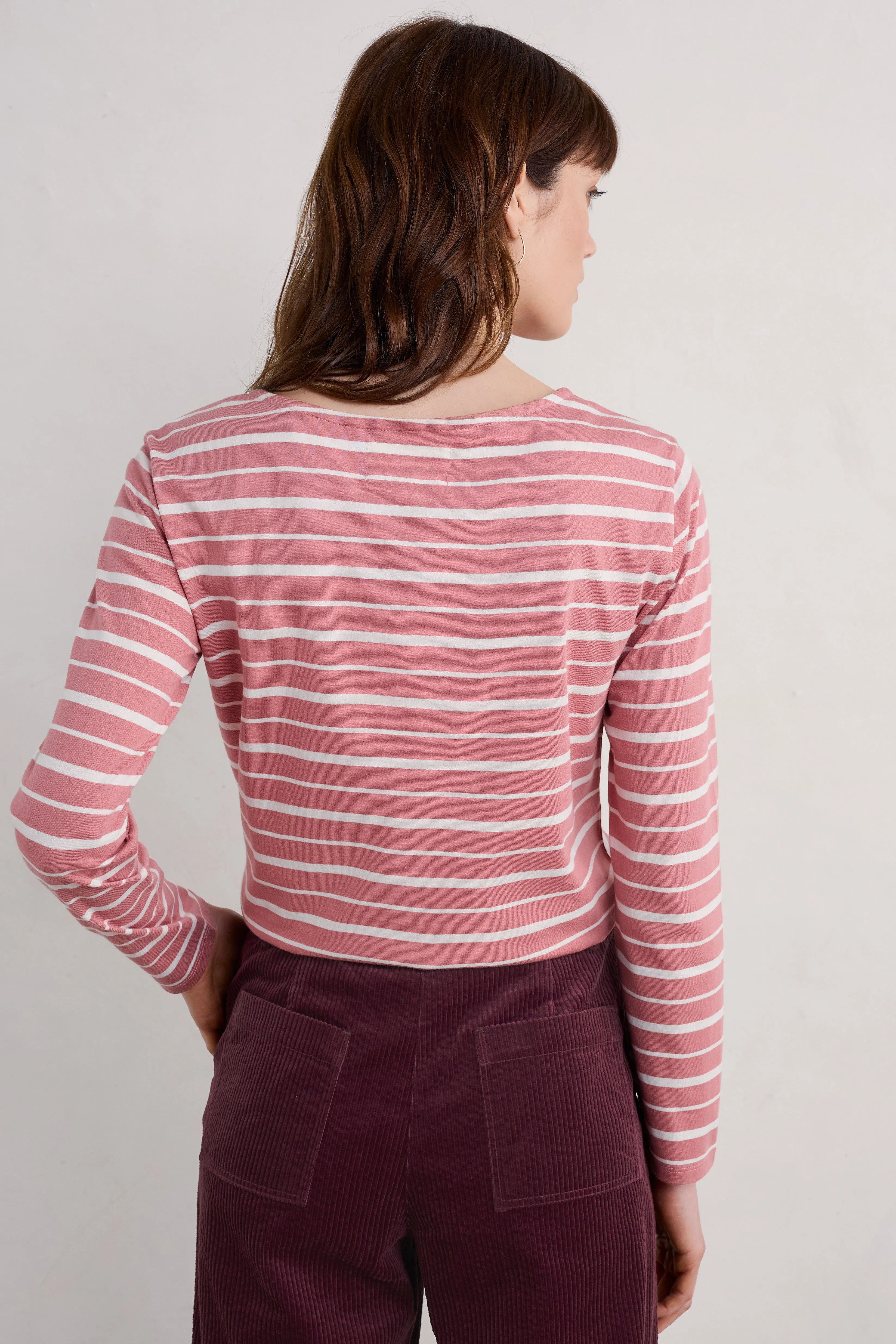 Seasalt Sailor Shirt in Falmouth Shore Pink Grass Chalk