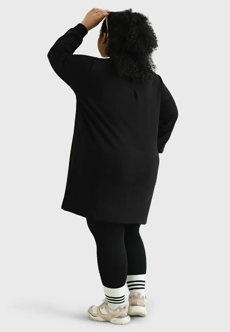 Yoko TERRY Contrast Collar Long Sleeve Dress